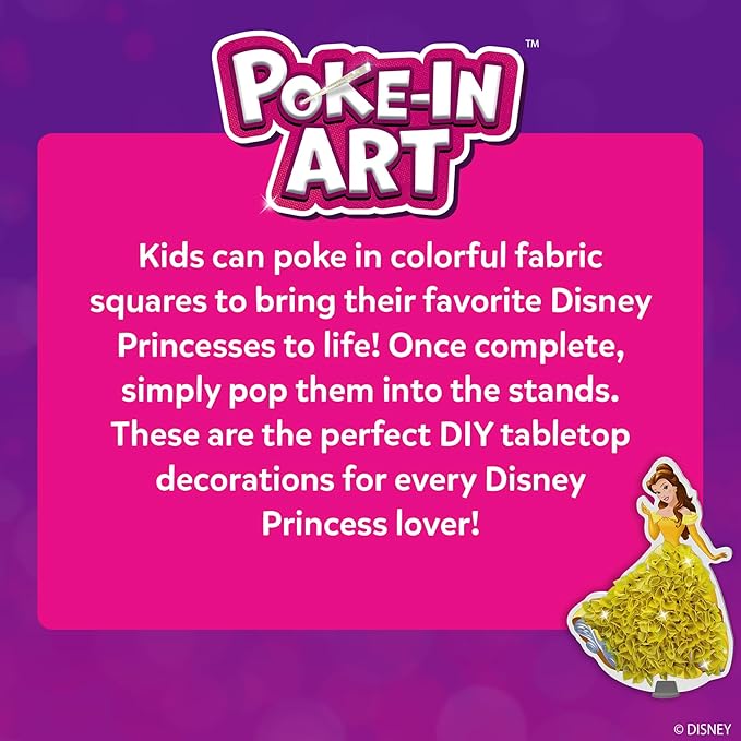 Skillmatics Poke-in Art - Disney Princesses, Mess-Free Fun for Kids, DIY Wood Craft Kits, Creative Christmas Gifts for Girls Ages 4, 5, 6, 7, 8, 9, Includes Cinderella, Ariel, Moana, Rapunzel & More