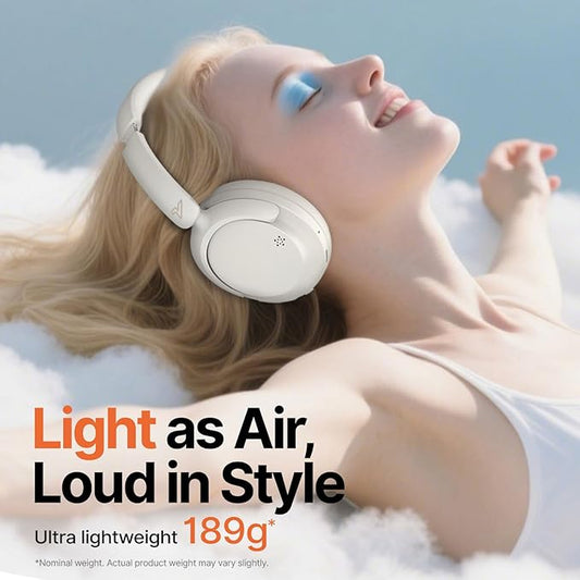 VOKALEN Hyper GO Wireless Over-Ear Noise Cancelling Headphones with Mic, 60H Playtime, Bluetooth Headset, Hi-Res Audio, DEEP360 Spatial Audio, Ultra-Lightweight for Travel, Work, Study