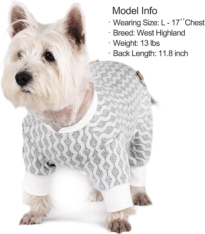 KYEESE Dog Pajamas Cotton Stretchable Dog Pjs Jumpsuit 4 Legs Puppy PJS
