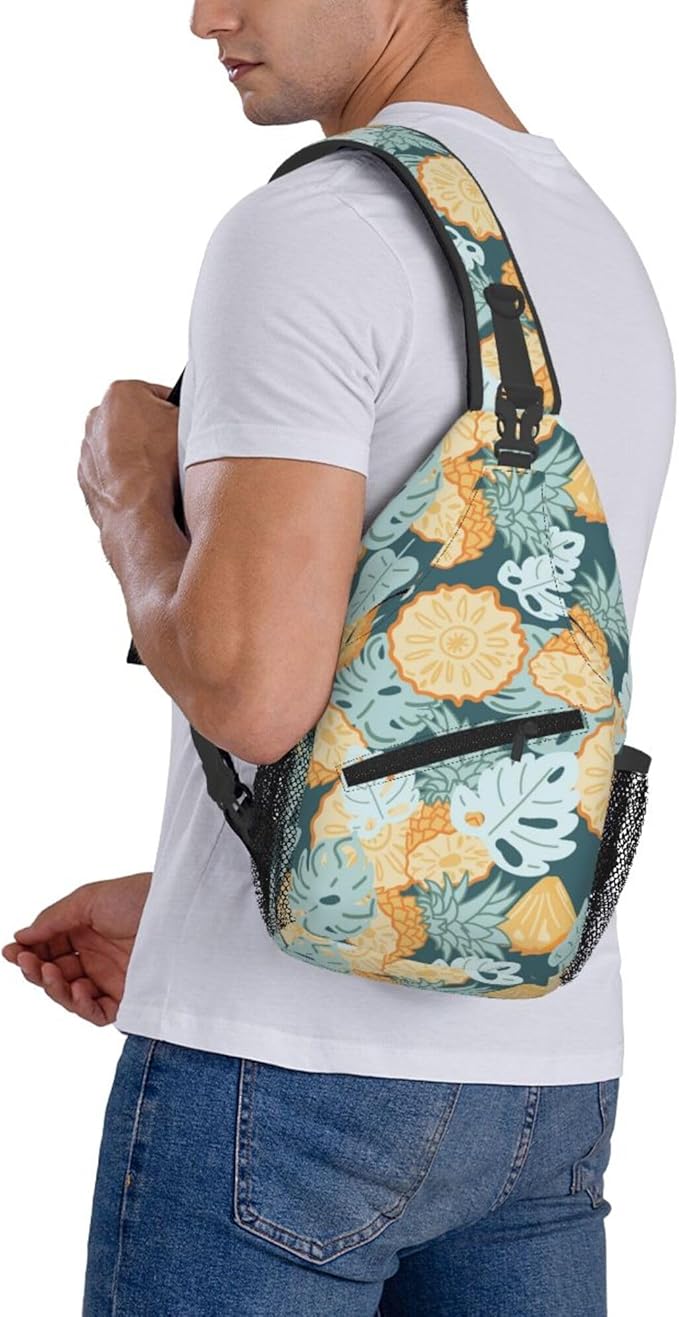 Hawaii Tropical Palm Sling Backpack Crossbody Bag Casual Chest Bags Travel Hiking Daypack Shoulder Bag for Women Men