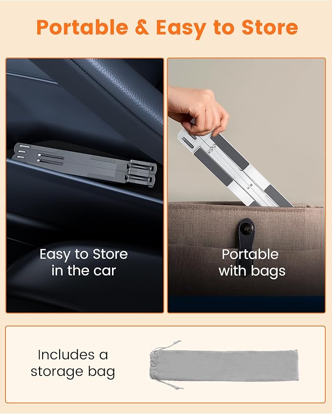 Steering Wheel Laptop Holder for Car SUV Pickup Truck Tesla Vehicle Workstation, Adjustable Foldable Portable iPad Tablet Laptop Stand for Desk, Tiktok Car Travel Essentials 2025 -Silver