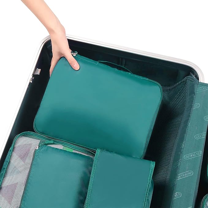 BAGAIL 8 Set Packing Cubes Luggage Packing Organizers for Travel Accessories-Aqua Color