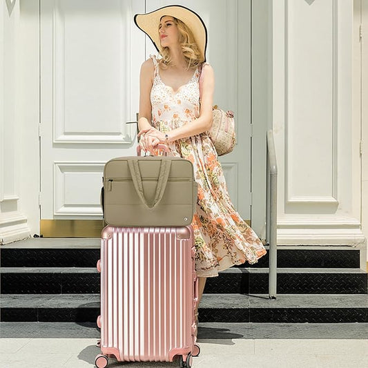 CLUCI Weekender Travel Bag for Women Puffer Tote Bag Carry On Duffle Overnight Bags with Shoe Compartment