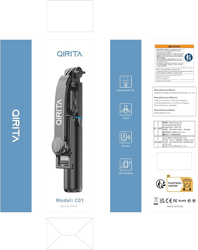 Selfie Stick, 41'' Extendable Phone Tripod Stand with Phone Holder & Detachable Remote, 360° Rotation Selfie Stick Tripod for Cell Phone Compatible with iPhone, Android, Samsung