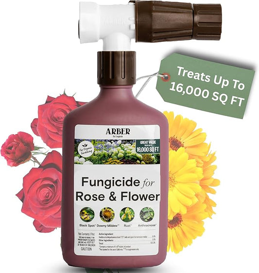 Organic FungicideβRoses & Flowers, 16oz Ready-to-Spray | Stops Powdery Mildew, Black Spot, Rust, Blight | Bacillus amyloliquefaciens F727 | Pet-Safe, Pollinator-Friendly Garden Disease Control