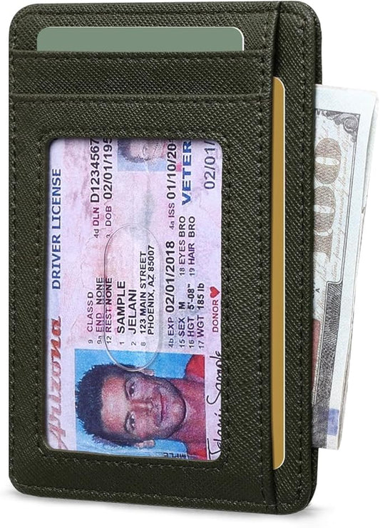 RUNBOX Slim ID Cases Minimalist Front Pocket RFID Blocking Leather Wallets for Men and Women Card Holder Wallets Gifts for men