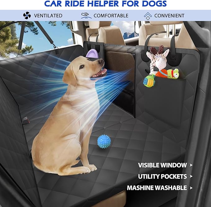 XL Truck Back Seat Extender for Dogs, 59x29 Dog Seat Cover Back Seat Hard Bottom, Dog Hammock for Truck Full Size, Pet Seat Covers for Crew Cab F150, RAM1500, Sierra, Tundra, Silverado, Titan