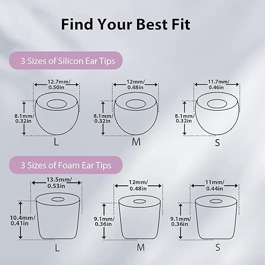 Ear Plugs for Sleeping Noise Cancelling, Reusable Soft Noise Reduction Earplugs for Sleep, Focus, Work, Motorcycle, Concert with 6 Silicone Ear Tips and 6 Foam Ear Tips - 25-35dB Purple