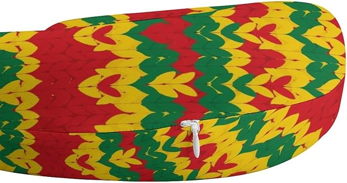 Office Nap Pillow U-Shaped Memory Foam Neck Support, Rastafarian Stripes U-Shape, Portable Travel Car Home Rest