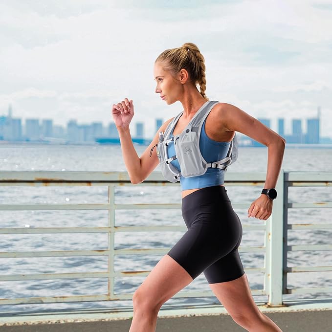 Running Vest with 350 ML TPU Soft Flask, Small Running Water Vest -Adjustable Chest Straps, Lightweight Hydration Vest Pack for Trail Marathon Hiking Cycling for Women Men Mini