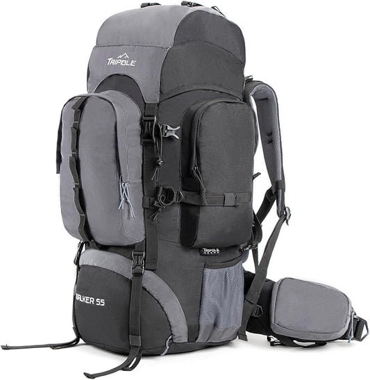 Tripole Walker 65 Litres Rucksack | Internal Frame With Metal Rod | Rain Cover | Bottom Opening | Laptop Section
