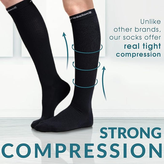 CompressionZ 30-40 mmHg Knee High Compression Socks Men & Women | Support Stockings for Travel, Nurses and Athletes