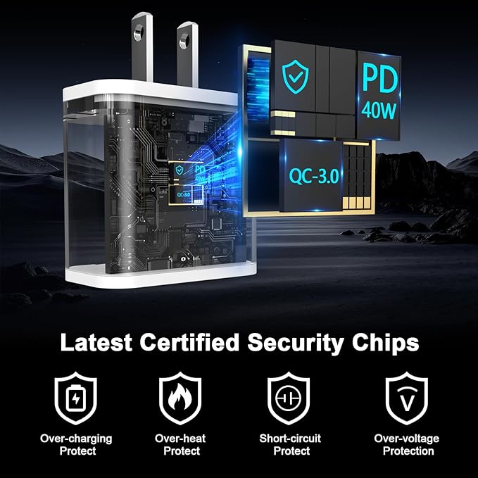 iPhone 17 16 15 Charger Fast Charging, 2 Pack 40W USB C iPhone 17 16 15 Pro Max Charger Block & 6FT Type C Charging Cable Cord for iPhone 17/Air/17 Pro/17 Pro Max/16/16 Pro/16 Pro Max/15/15 Pro Max