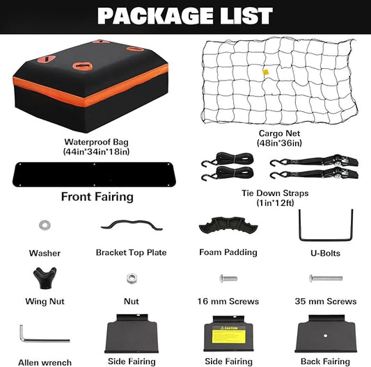 WEIZE Roof Rack Carrier Basket Universal Rooftop 54" x 34" x 6" + Waterproof Bag, Cargo Net with Attachment Hooks, Ratchet Straps for SUV, Truck