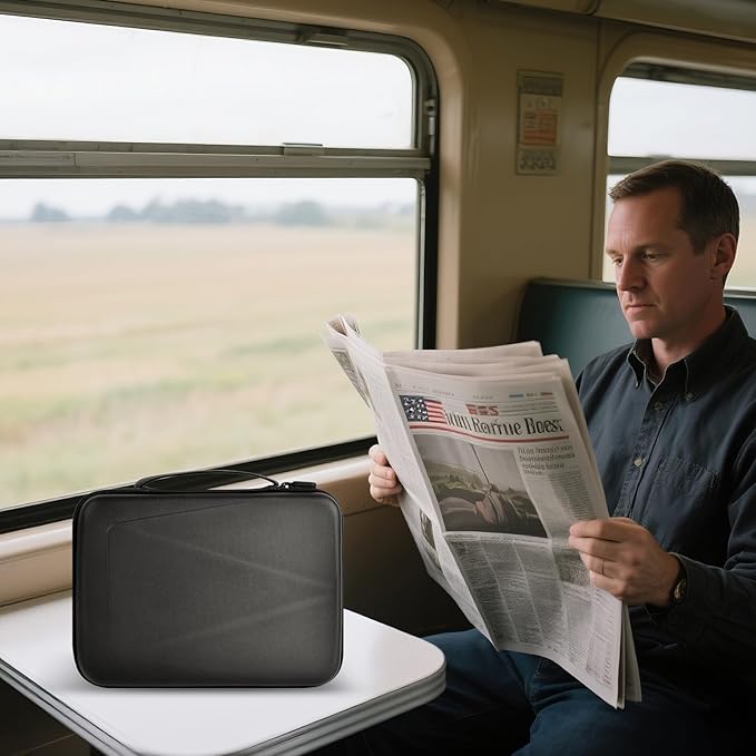 Electronics Organizer Travel Case for MacBook Power Adapter Charger Cables, Double Layer for Mouse, Power Banks, IPad, Airpods, for Apple Pencil, USB Flash Disk SD Card and Other Accessories - Black