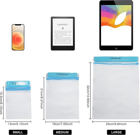 YUMQUA Clear Waterproof Bags, Water Tight Cases Pouch Dry Bags for Camera Mobile Phone Maps Pouch Kayak Military Boating Document Holder