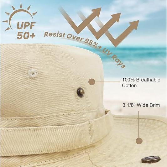 Bucket Hat Wide Brim UV Protection Sun Hat Boonie Hats Fishing Hiking Safari Outdoor Hats for Men and Women