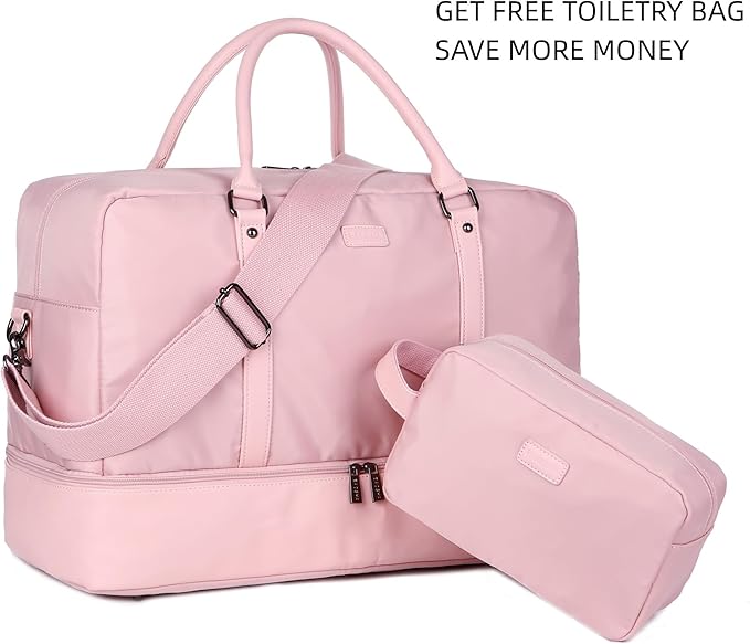 Baosha Vegan Leather Large Travel Duffel Tote Bag Carry On Weekender Overnight Bag With Shoe Compartment HB-38