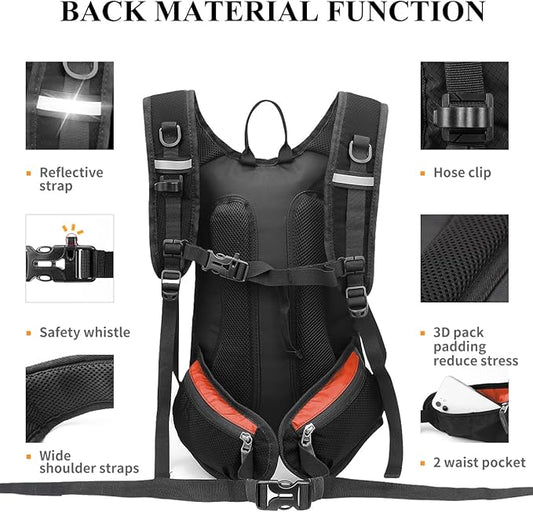 NONSAR Hydration Backpack, Hiking Backpack with 3L Water Bladder, Lightweight Insulation Hydration Pack, Water Backpack for Hiking, Cycling, Running, Festival, Camping for Men Women