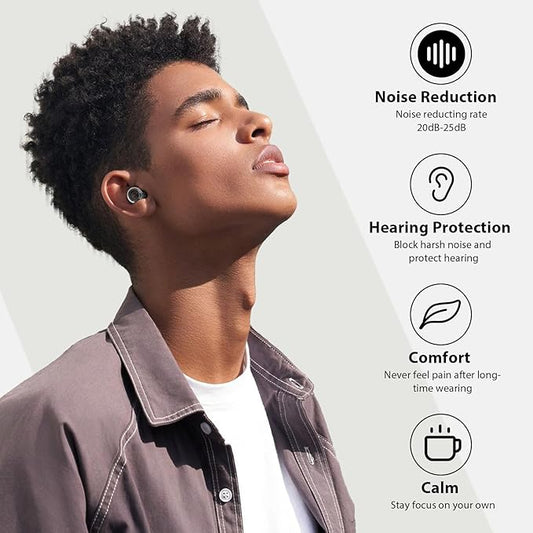 Concert Ear Plugs, Yawsoy High Fidelity Noise Cancelling Ear Plugs, Reusable Ear Plugs for Musicians, Raves, Focus and Sleep, 20dB Noise Reduction & Hearing Protection, 6 Pair Ear Tips in S/M/L(Clear)