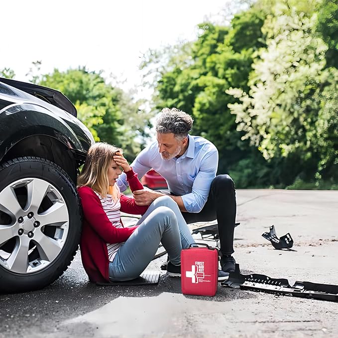 First Aid Kits - Compact First Aid Kit with Labelled Compartments Molle System Premium Emergency Kits for Home, Office, Car, Outdoor, Hiking, Travel, Camping - 216 Piece