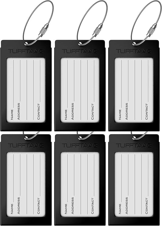Luggage Tags Business Card Holder by TUFFTAAG - Durable Travel ID Bag Tag in Multiple Color Options, Perfect for Suitcases, Backpacks, and Carry-Ons, Easy Identification, Secure and Stylish