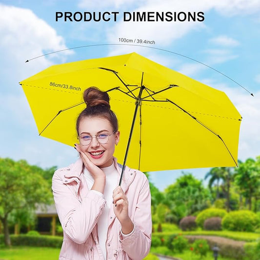 LEAGERA Compact Travel Umbrella with Case - Mini Umbrella for Purse, Small Lightweight &Tiny Design Perfect for Parasol Outdoor Sun&Rain Umbrellas