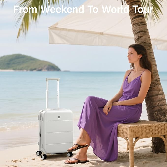 Hanke Expandable Carry On Luggage 22x14x9 Airline Approved, 20 Inch Hardside Luggage with Spinner Wheels, All-PC Hard Shell Carry-On Suitcase, Lightweight & TSA Approved (Blackish Green, 46L)