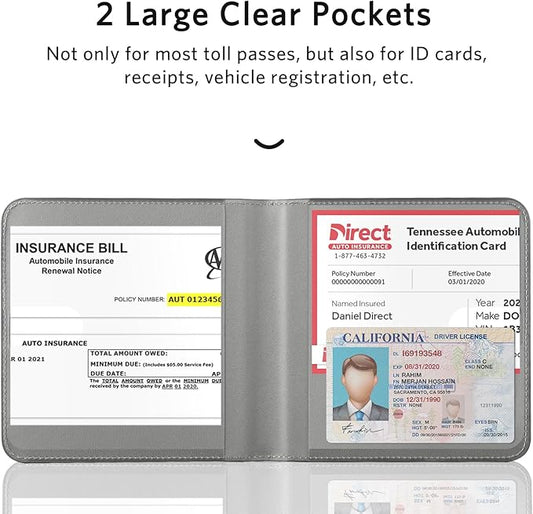 CoBak Car Registration and Insurance Holder - Men and Women Small Lightweight Vehicle Glove Box Car Organizer, Auto Truck Comparment Accessories Case for Essential Document, Driver License (Sunflower)