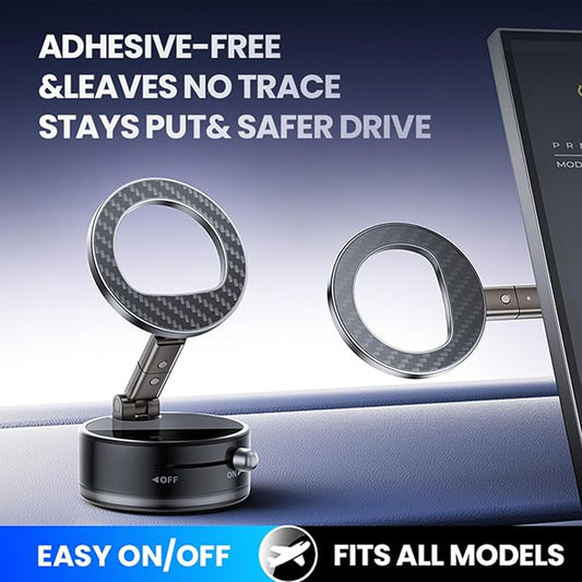 JPQYSHZ Car Cell Phone Holder Compatible with iPhone Mag-Safe Car Mount, Magnetic Car- Mounts, 360° Adjustable Carbon Fiber