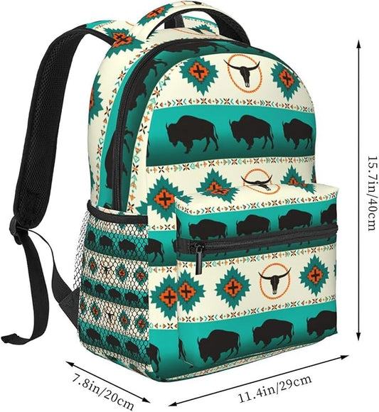 Native American Backpack for Men Women,Casual Travel Hiking Camping Backpacks Lightweight Bookbag