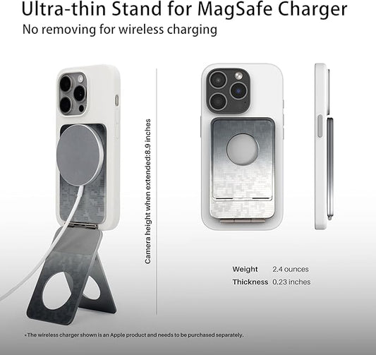 Phone Tripod Stand, Aluminum Alloy Mini Tripod Compatible with Magsafe iPhone 17/16/15/14/13/12 Series, Foldable Strong Magnetic Phone Stand, Mult-Angle Adjustment Selfie Stick