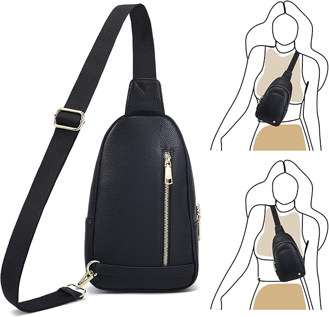 INICAT Crossbody Sling Bags Fanny Packs Valentine's Day Gifts Vegan Leather Travel Vacation Essentials Purses Women