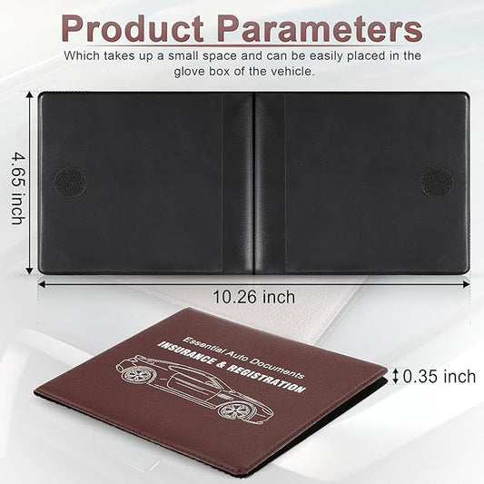 UYYE Car Registration and Insurance Card Holder, Vehicle Glove Box Car Organizer, Interior Car Accessories for Documents, Cards, License - 2 Pack