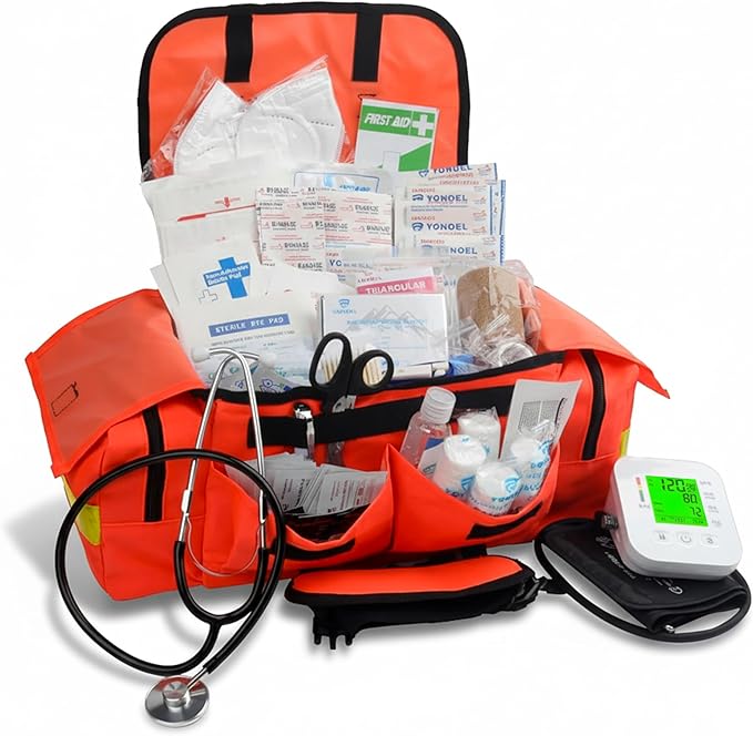 EMT 1st Emergency Responder First Aid Kit | Medical Trauma Bag for Disaster Preparedness | Perfect for Wilderness, Camping, Home, Car, & Office | Our Lightweight Kits