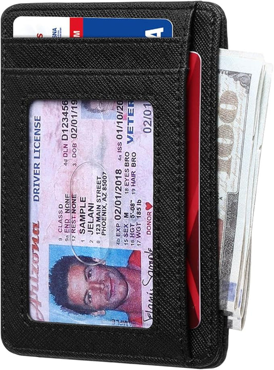 RUNBOX Slim Minimalist Front Pocket RFID Blocking Leather Wallets for Men and Women Card Holder Wallets Gifts for men