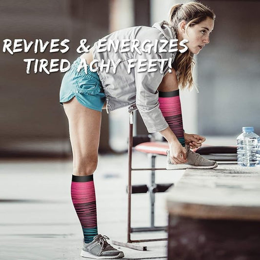 Copper Compression Socks for Women and Men(6 Pairs)-Best Support for Running, Athletic, Nursing, Travel