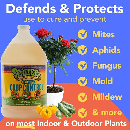 Trifecta Crop Control Insecticidal Soap for Plants | All Natural Fungicide for Plants | Spider Mite Killer Indoor Plants, Food Safe Commercial Grade Pesticide, Herbicide, Spider Mites Spray for Plants
