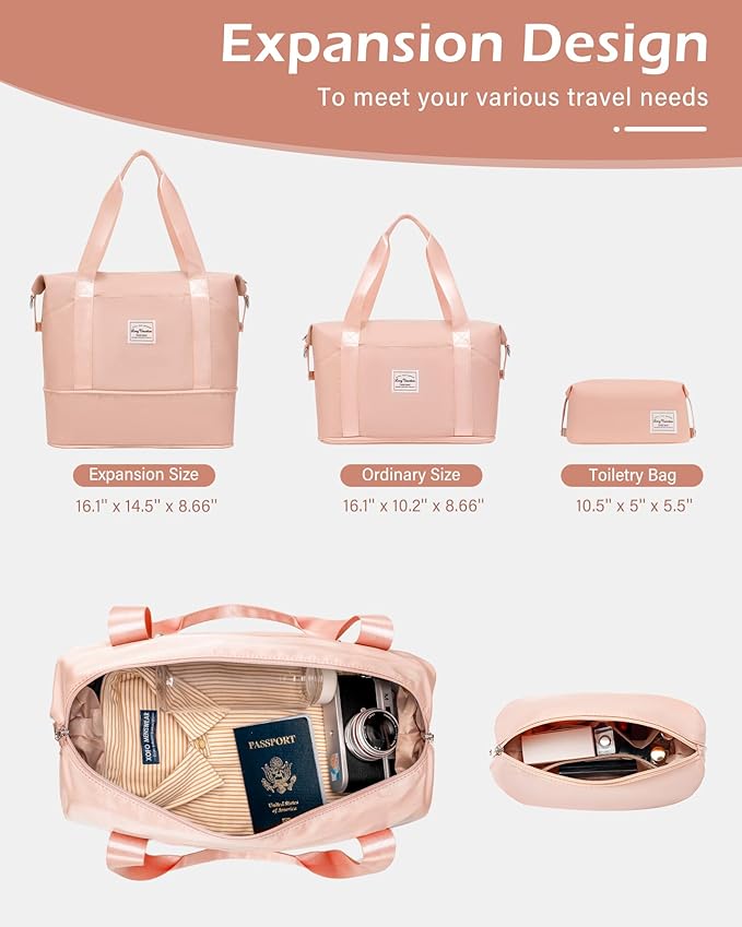 LONG VACATION Carry On Luggage Sets 3 Piece 20 Inch Suitcase Set, ABS+PC Hardshell Lightweight Travel Luggage with Spinner Wheels & YKK Zipper TSA Lock (PINK, 20 Inch)