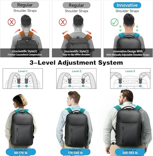 Rolling Backpack,50L Travel Backpack with Wheels,17.3inch Laptop Backpack with USB Port,TSA Carry On Anti Theft Backpack for Business Work Airplanes,Large Backpack for Men Women,Black