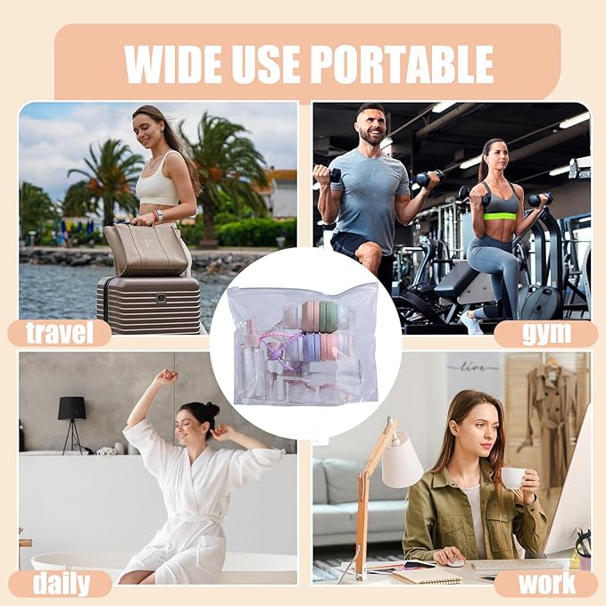 BS-MALL10-pack Leak-proof Travel Bottles Set - Silicone Shampoo & Conditioner Containers With Folding Design & Toiletry Bag For Convenient Trips Shampoo Lotion Skincare