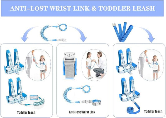 Toddler Leash for Walking, Toddler Safety Harnesses Leashes, Safety Harness with Lock for Kids, Anti Lost Wrist Link for Toddlers ,Upgrade with Reflective Tape Liner(6.5ft)for Kids