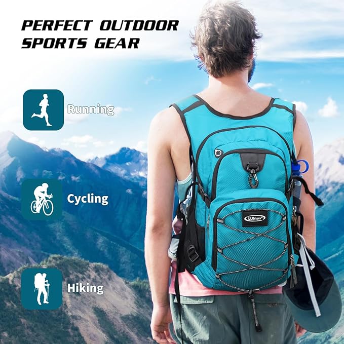 Hydration Backpack with 3L Water Bladder, Insulated Running Hydration Pack Hydropack, Lightweight Water Backpack for Hiking Cycling Camping Biking for Men Women