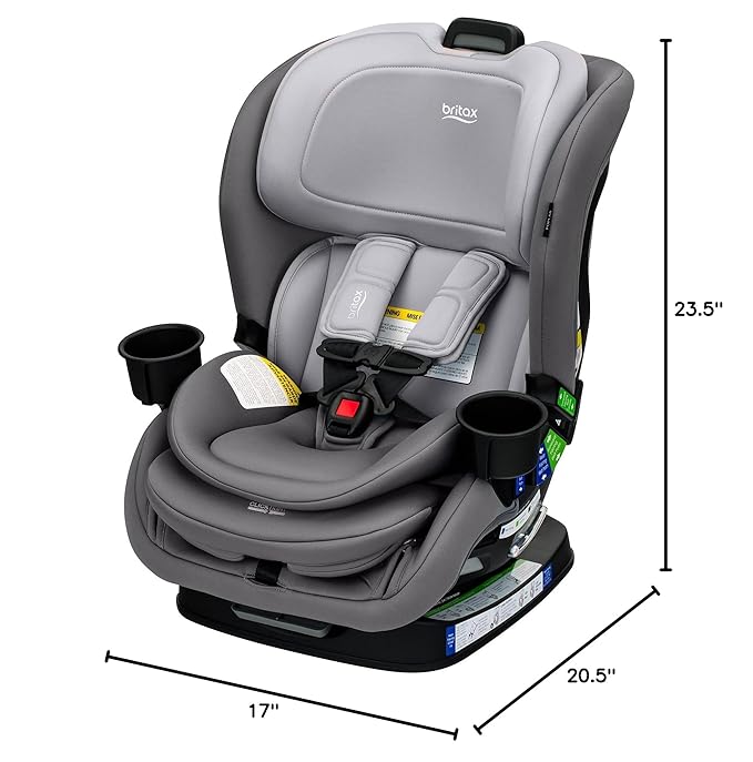 Britax Poplar Convertible Car Seat, 2-in-1 Car Seat with Slim 17-Inch Design, ClickTight Technology, Glacier Graphite