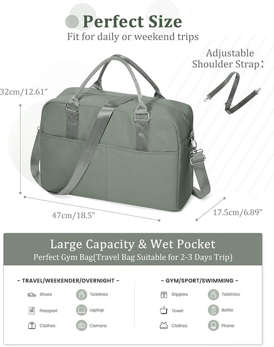 Gym Bag Womens,Travel Duffel Carry on Bag Sport Tote Bag Weekend Overnight Bag