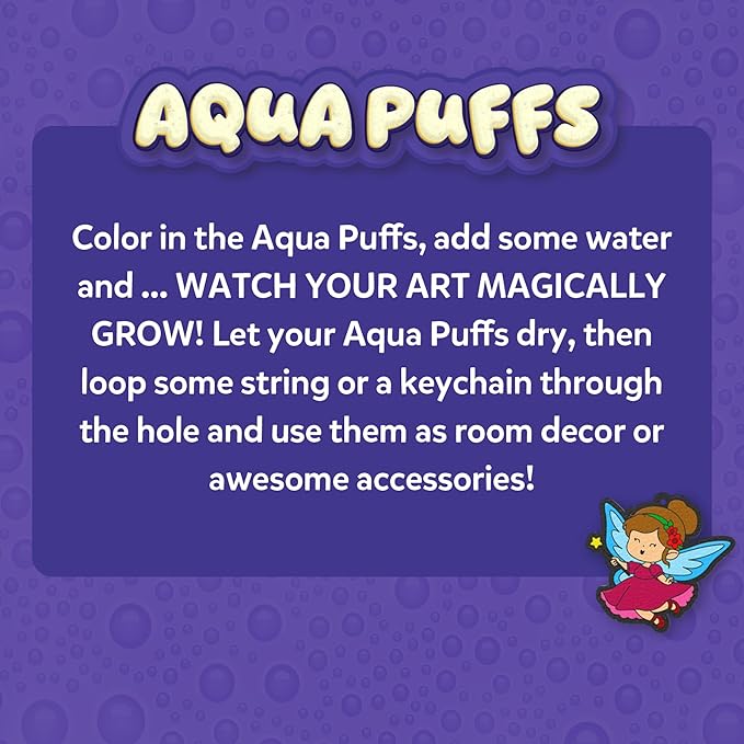 Skillmatics 3D Art Kit - Aqua Puffs Princesses & Unicorns, Stocking Stuffers, Paint by Number Craft for Kids, DIY Color & Inflate Activity, Christmas Gift for Girls & Boys Ages 4, 5, 6, 7, 8, 9, 10