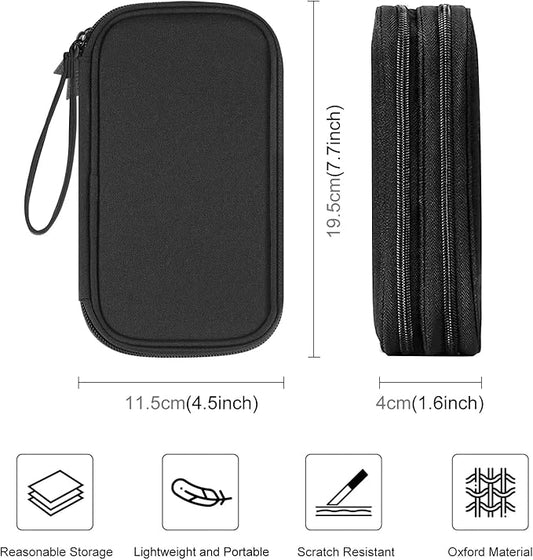 Electronic Accessories Organizer Carry Bag, Travel Cable Organizer Pouch, Portable Waterproof Double Layers All-in-One Storage Bag for Cord, Charger, Earphones, U Disk, USB Cable (M)