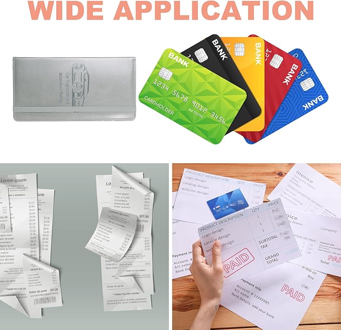 HARFINGTON Car Registration and Insurance Holder 9.45" x 5.04" PU Leather Vehicle Glove Box Organizer Storage Accessories Men Women Car ID Holder for License ID Card Bank Card, Gray