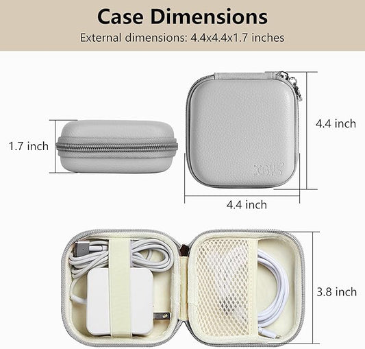 Charger Case for Macbook, Portable Tech Electronic Organizer Bag, Travel Storage Pouch for Laptop Accessories, MacBook Power Adapter, Charging Cords, USB Drives, Power Bank (Grey, M)