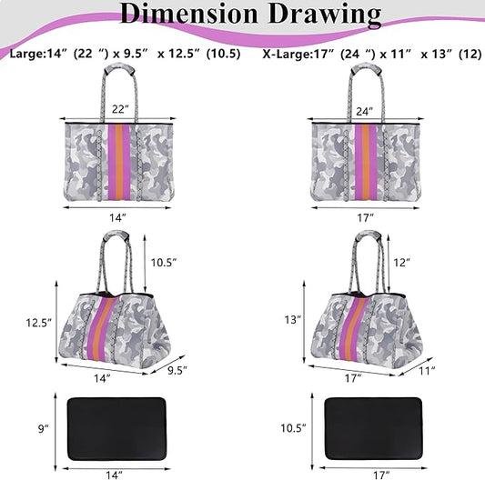 QOGiR Neoprene Multipurpose Beach Bag Tote with Inner Zipper Pocket … … … …